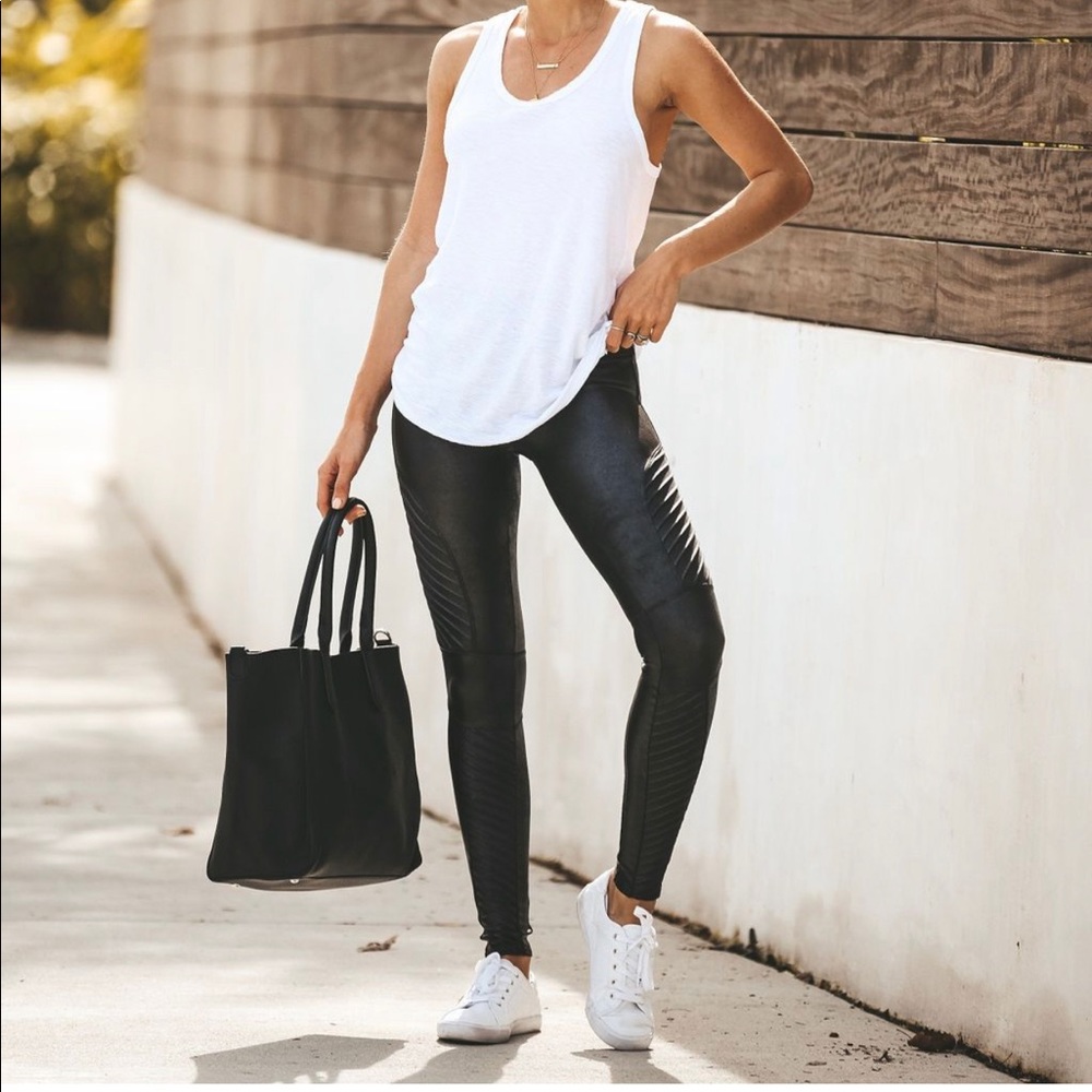 Like new spanx motto faux leather leggings